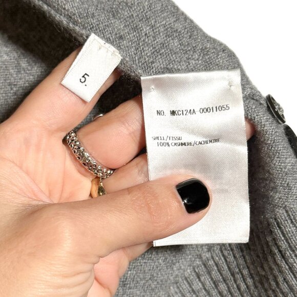 Thom Browne Grey Cashmere Tricolour Stripes Cardigan Sweater - Picture 8 of 10